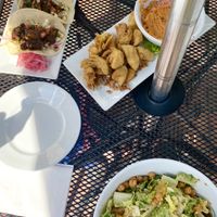 Caesar salad with tacos, and fried artichokes  at BRGR Bar in Portsmouth