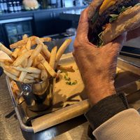 Vegan black bean burger  at BRGR Bar in Portsmouth