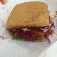 GF tofu & ‘pulled pork’ jackfruit burger at A Rule of Tum in Hereford