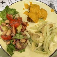 Salad falafel and tortellini  at Brac Libreria di Arte Contemporanea in Florence