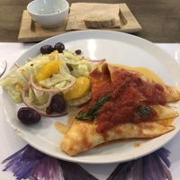 Raviolis and Sicilian fennel salad   at Brac Libreria di Arte Contemporanea in Florence