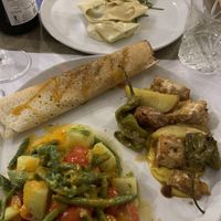 Vegan tasting menu and the plum ravioli at Brac Libreria di Arte Contemporanea in Florence