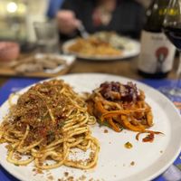 Pasta & Special sweet potato entree (yum!)  at Brac Libreria di Arte Contemporanea in Florence