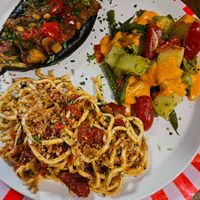 Aubergine and the salad were really good, but the star was the pasta at Brac Libreria di Arte Contemporanea in Florence