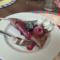 Lemon and berry cake at Brac Libreria di Arte Contemporanea in Florence