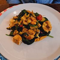 Chickpeas Tempeh with roasted vegetables and hummus at Brac Libreria di Arte Contemporanea in Florence