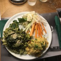 Crudite, tagliatelle, falafel mixed plate.  at Brac Libreria di Arte Contemporanea in Florence
