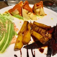 Avocado Carpaccio, Seitan Marsala, and Tortelloni at Brac Libreria di Arte Contemporanea in Florence