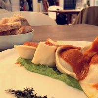 Tortelloni with potatoes/ginger at Brac Libreria di Arte Contemporanea in Florence