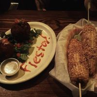 Vegan Mac balls. (Corn is vegetarian not vegan). at Boca Fiesta in Gainesville