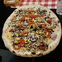 Hummus pizza  at Rustika in Osijek