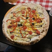 Hummus pizza without onions and mushrooms  at Rustika in Osijek