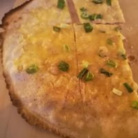 Veganer Käse-Lauch Flammkuchen at Le Feu in Halle