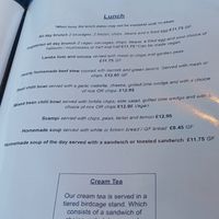 Lunch menu at The Egg & Spoon in Filey