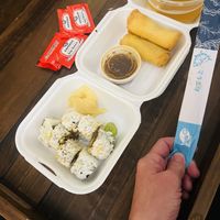 AAC Roll, vegan spring rolls and tofu miso soup #Veganuary at Takosushi in Aiken