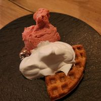 Vegan waffle at Aurora Holidays in Utsjoki