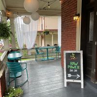 Outdoor seating  at Raw Power in Staunton