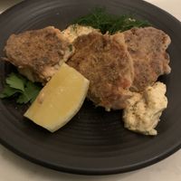 Crab cake starter (made with jackfruit)  at Liora in Baltimore