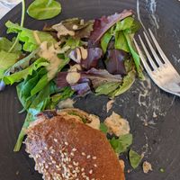 Crab cake sandwich. I was so excited to start eating I forgot to take a photo for a while! at Liora in Baltimore