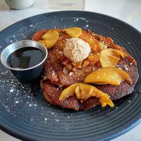 Hazelnut pancakes. This maple syrup was insane!   at Liora in Baltimore