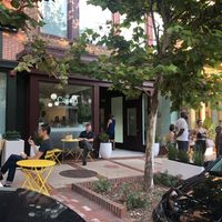 Lots of folks hanging out at Cajou Creamery in Baltimore