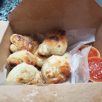 Vegan garlic knots at Verrazzano Pizza in Half Moon Bay