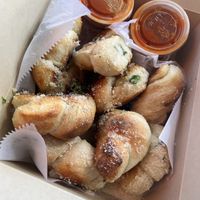 Garlic knots  at Verrazzano Pizza in Half Moon Bay