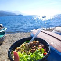 Very small salad with terrible dressing at Drop in Ohrid