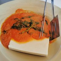 Cashew cheese at Kaneo Summer Garden in Ohrid