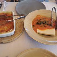 Veggie lasagne (no cheese) at Kaneo Summer Garden in Ohrid