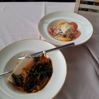 Cachew cheese with sauce and fennel salad at Kaneo Summer Garden in Ohrid