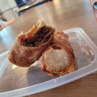 Steak and cheese egg roll at Vegan Bodega in New Britain