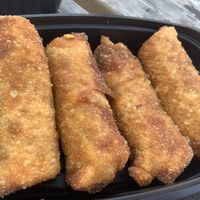 Philly cheese steak egg rolls. AMAZING!  at Vegan Bodega in New Britain