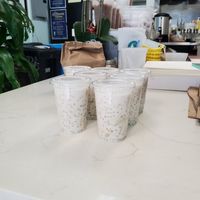 Banana pudding with tapioca pearls and coconut milk at Mộng Thu Cafe in San Francisco