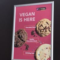 Vegan cookie ad at Insomnia Cookies in West Hollywood