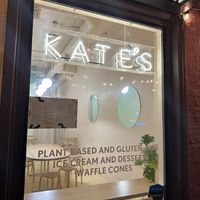 Beautiful window and nice bench for enjoying your ice cream  at Kate's Ice Cream in Portland