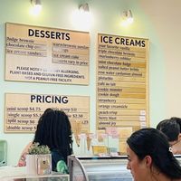 Menu  at Kate's Ice Cream in Portland