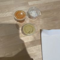 Sauces spicy mayo, mayonnaise and Naked sauce  at Naked Burger - 6ème in Paris