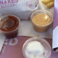 Ketchup, mayo, pepper sauce!   at Naked Burger - 6ème in Paris