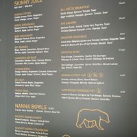 Menu at Arctic in Verbier