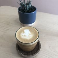 Almond flat white  at Nāmaka in Broadstairs