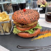 Vegan burger  at Sea View in Porto Moniz