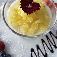 Coconut dessert with pineapple   at Sea View in Porto Moniz