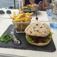 Burger and fries!  at Sea View in Porto Moniz