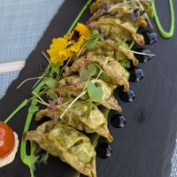 Vegetable gyoza at Sea View in Porto Moniz