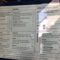This is the menu outside the restaurant with nothing vegan shown. Website shows they can do vegan options. Had the Giar-Dino with vegan mozzarella. at Bufala in Fowey