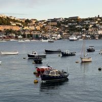 View from the seating at the back.  at Bufala in Fowey