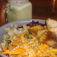 Lemony Kale Salad with a Matcha Milkshake at dirt in Quakertown
