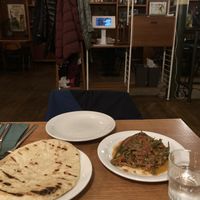 Green beans and flatbread  at Sylvan in Glasgow