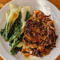 Pat choi and black fungus at Sylvan in Glasgow